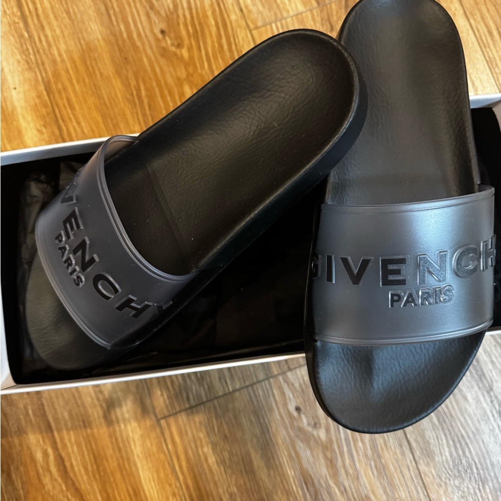 Givenchy Black Logo Slide Sandals